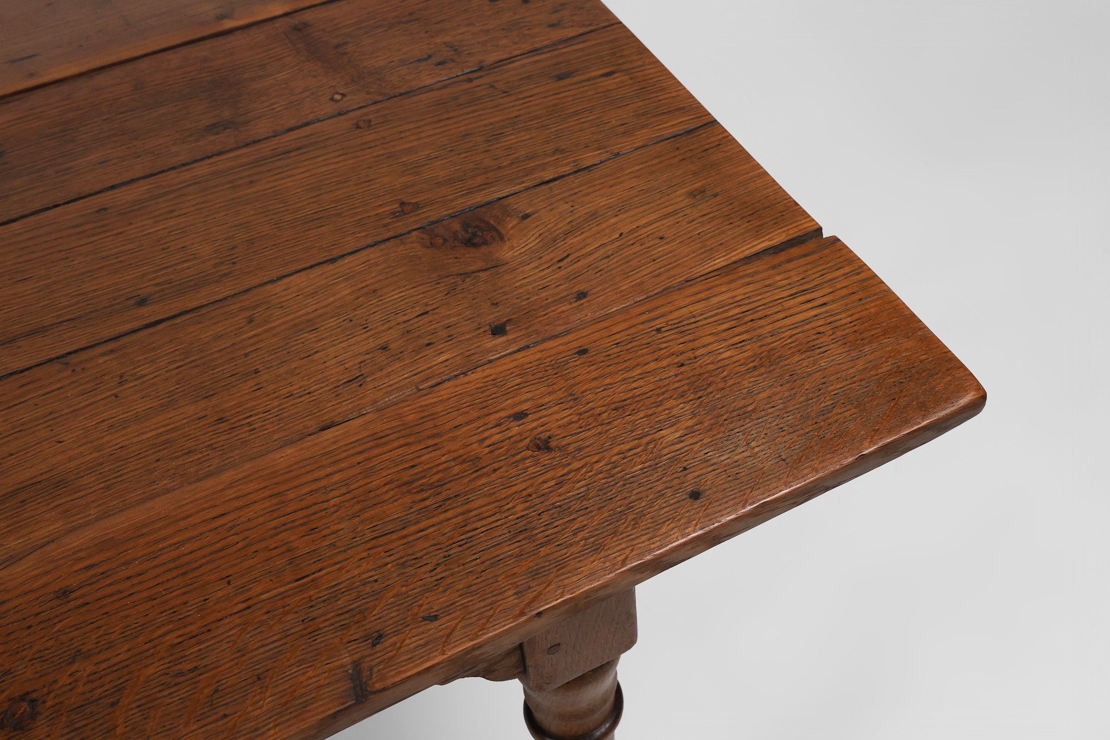 Rustic farmhouse table in oak wood, France ca. 1850thumbnail